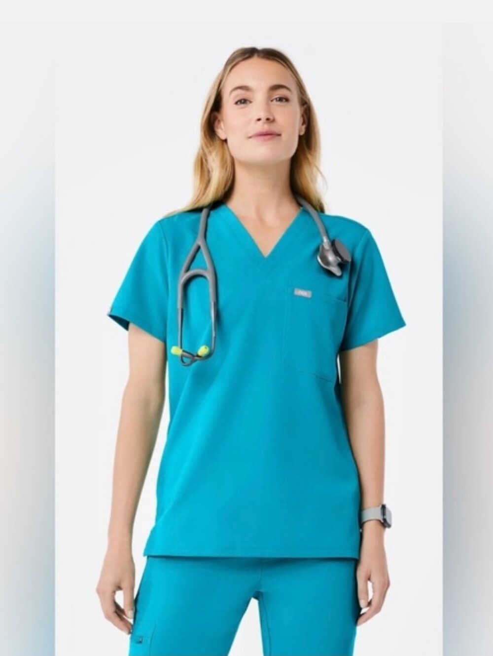 Figs Teal Catarina One Pocket Scrub Top Size XXS Womens NWT New
